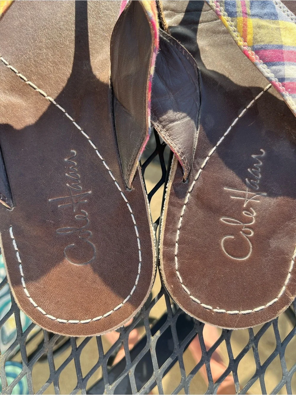 Cole Haan Plajd Fabric Sandals